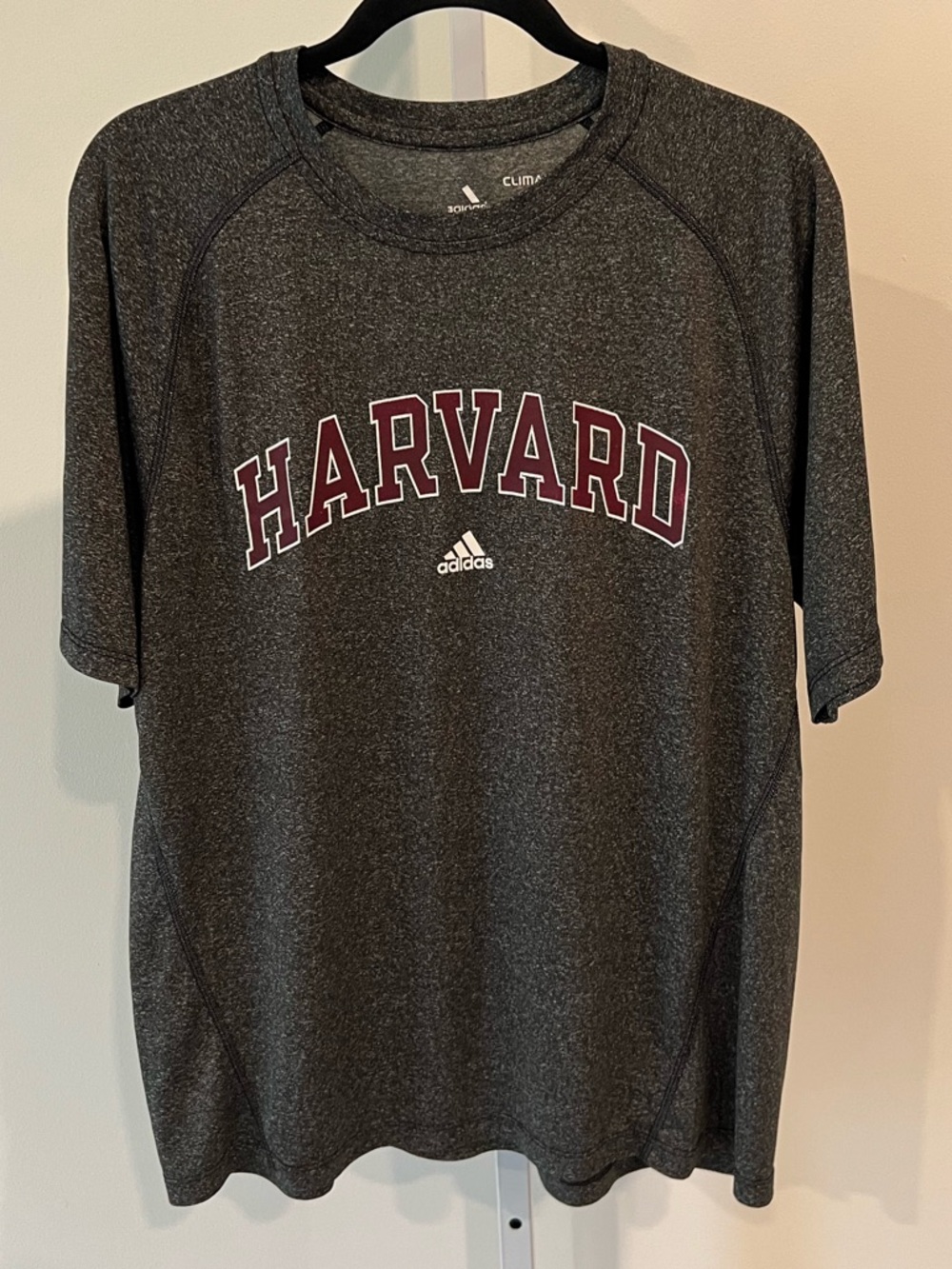 Adidas Harvard Gray Climalite Crew Neck Tee Shirt Mens Sz Medium
